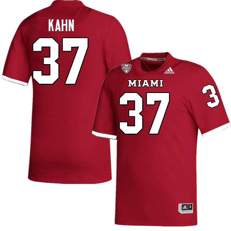 Miami University Redhawks #37 Ryan Kahn College Football Jerseys Stitched-Red